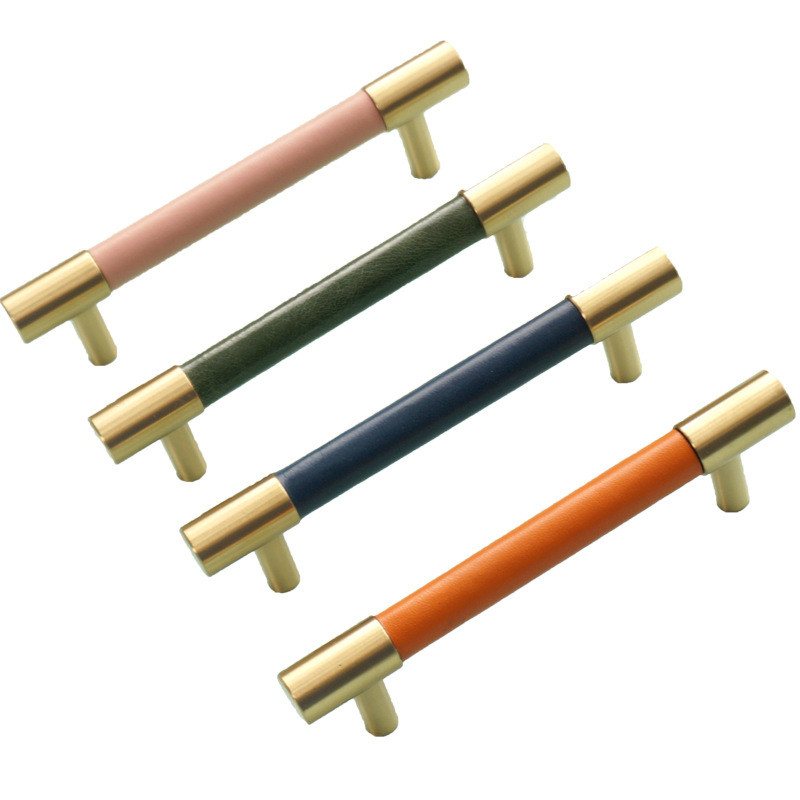160mm Colorido de cuero perno del cajón de la puerta del mango de hardware para la decoración