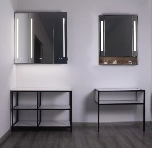Baños Duchas Armarios de espejos iluminados Puerta Diodos inteligentes emisores de luz Espejo