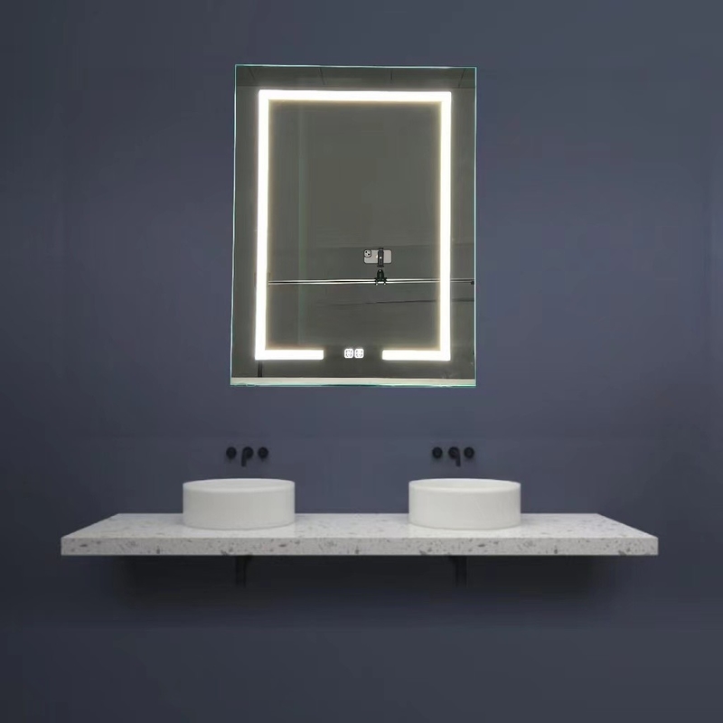 Fabrica al por mayor Elegante gabinete Ducha Gran espejo iluminado Baño Smart LED Espejo gabinete Aluminio Espejo