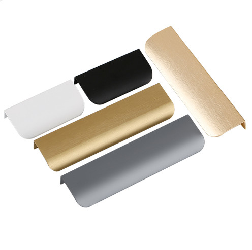 Racyle simple de borde sellado de largo armario manija de puerta mayorista lado invisible montado en oro cajón armario manija de puerta