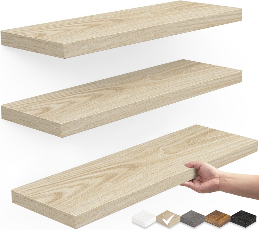Estante de libros de madera blanca montado en la pared Estante flotante de cocina Estante de pared para decoración del hogar