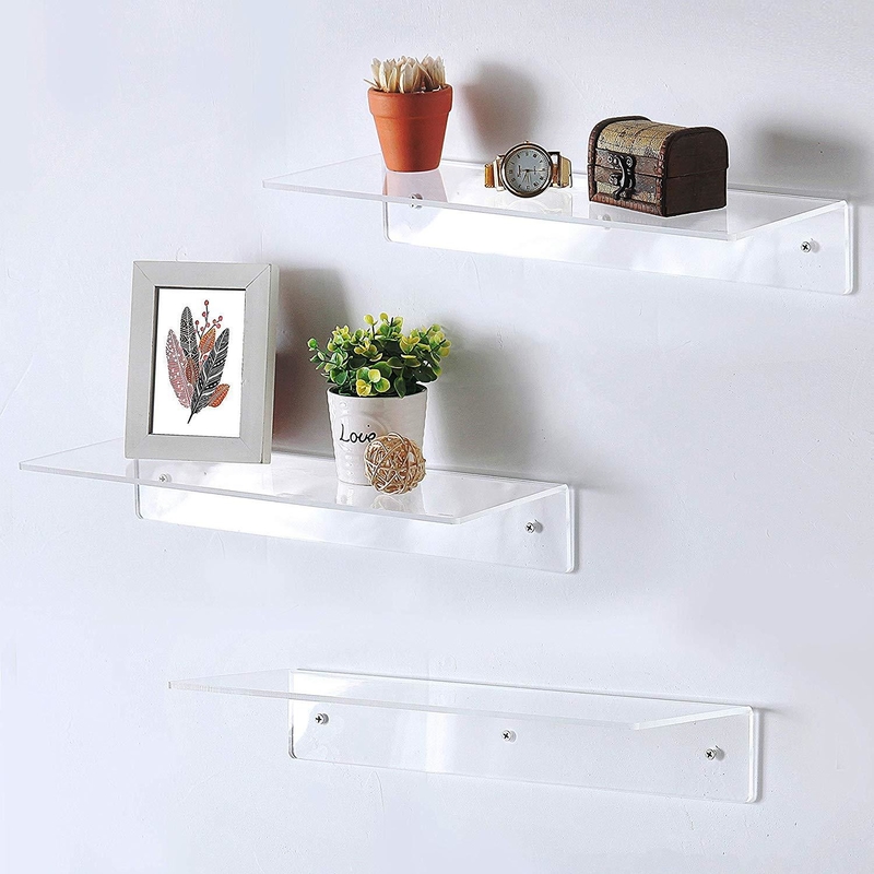 Estante de pared de madera moderna para decoración del hogar en un elegante color blanco