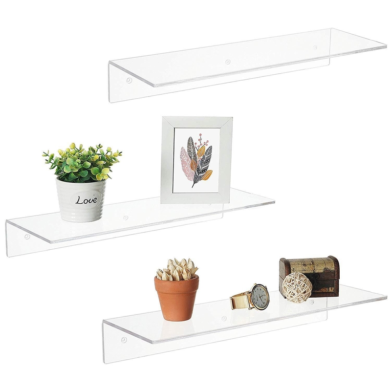 Estante de pared de madera moderna para decoración del hogar en un elegante color blanco