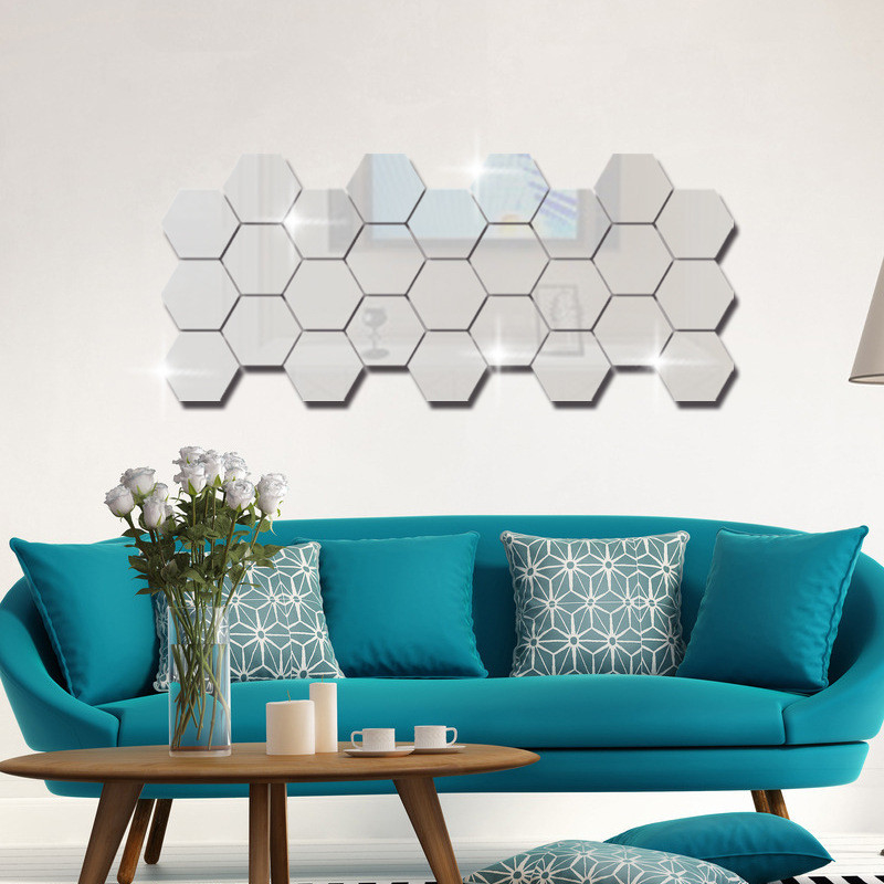 Producto de decoración para el hogar de la decoración de espejos de acrílico de plata moderna SML