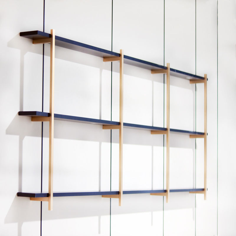 SGS estante de aluminio 820m m de la pared del marco metálico del oro de 3 capas para la decoración casera