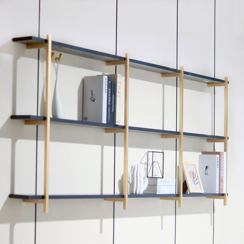 SGS estante de aluminio 820m m de la pared del marco metálico del oro de 3 capas para la decoración casera