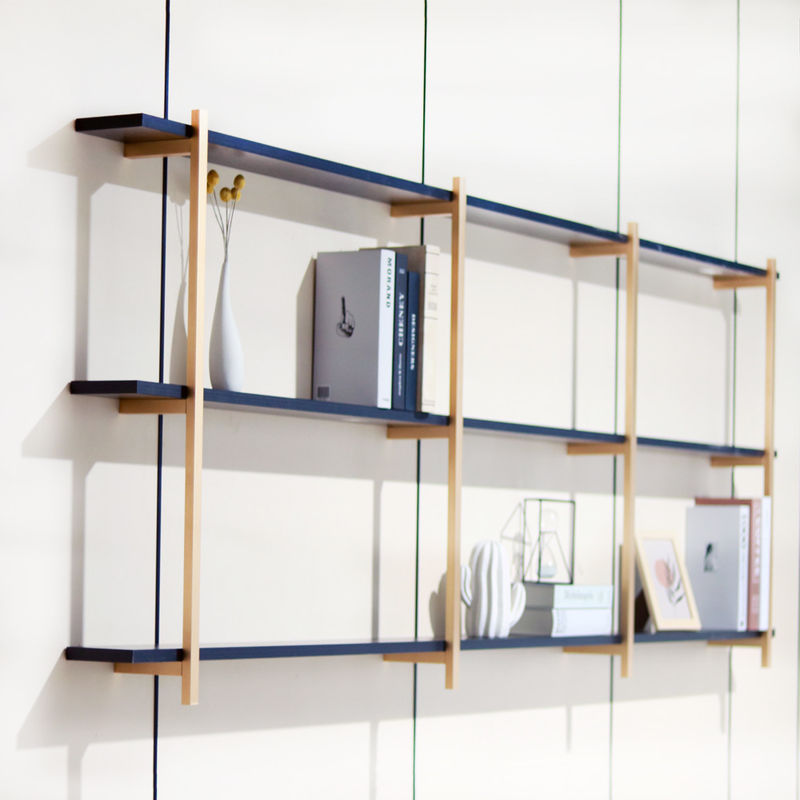 SGS estante de aluminio 820m m de la pared del marco metálico del oro de 3 capas para la decoración casera