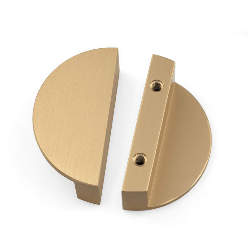 el cajón moderno de la media luna del color del latón del oro de 120m m tira de las manijas de aluminio del gabinete con los tornillos
