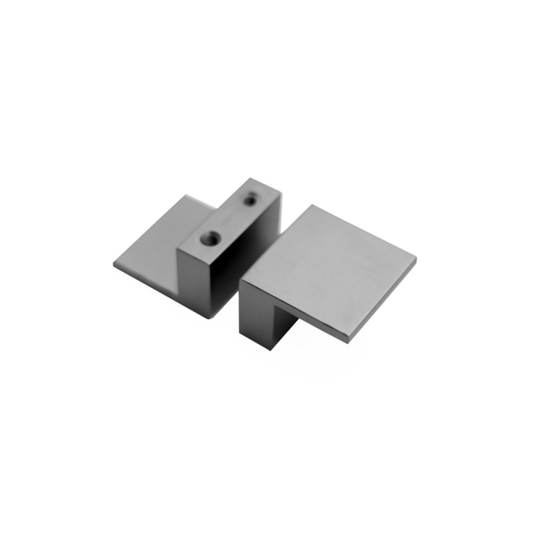Botones modernos del gabinete del metal del negro del cuadrado 1,2 pulgadas del cajón de L-tipo de aluminio de la manija
